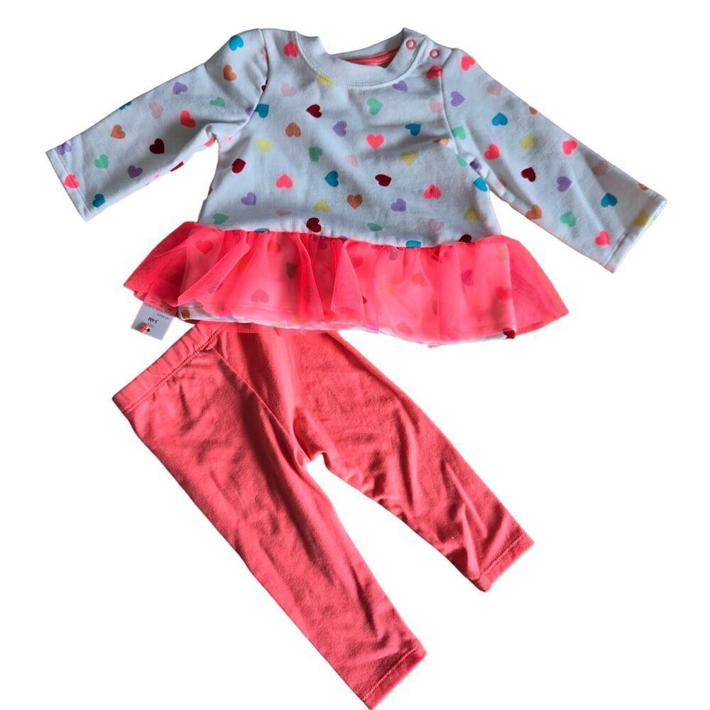 Cat & Jack Baby Girls' Tutu Fleece Top & Bottom Set Cream 3-6M